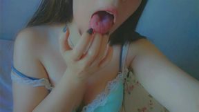 Just your cute student touching her boobs and making a ahegao for u