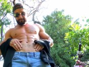 Maskurbate Hunky Biker Jerks Dick Outside