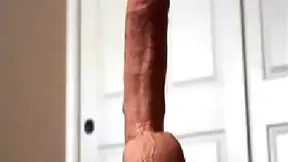 Sultry Ebony Beauty Teases Herself With A Giant Vibrating Dildo