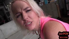 Blonde cute slut pussypounded by BF POV