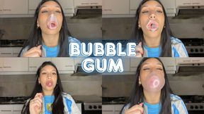 Bubble gum chewing and loud pops