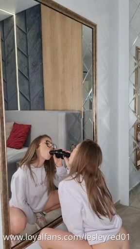 The mirror is steaming up! 🥵