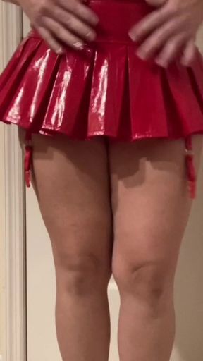 Ass Shake in My New shiny Look Microskirt
