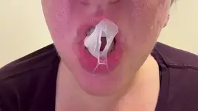 Sugargirlx2 Chews Strip Gum with Mouth Open & Blows Bubbles