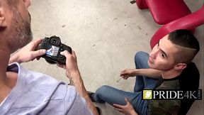 Cute stud devouring stepdads cock nicely