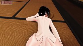 Femboy seduces his straight friend in the bathhouse