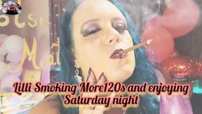 Lilli Smoking More120s and enjoying Saturday night - SFL223