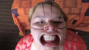 Cum on Face in Bondage Facial Scene