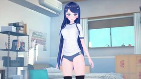 Tight blue haired anime girl takes HUGE dick and sucks it dry (Hentai) Koikatsu!