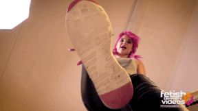 I'll kick you in the face with my dirty sneakers! ( Giantess Feet with Princess Seren ) - FULL HD wmv