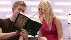 Blonde Girl with small Tits seduce her Big Cock Classmate to Quick and Hard Fuck during Homework