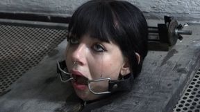 Zoe with ring gag in the pillory cage - mp4 1080p