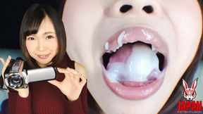 Nanoka YUHO's Seductive Tongue - Cum in Her Mouth