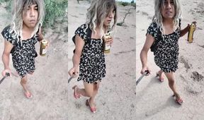 Ladyboy Femboy Gets Destroyed Fucking Big Ass in Public