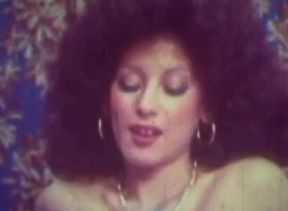 Retro Curly Brunette Classic with Vintage Bedroom Passion