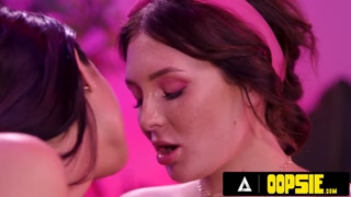 OOPSIE - Eating Contest Turns LESBIAN STRAP-ON THREESOME! Eliza Ibarra, Alexis Tae, &amp; Charlotte Sins