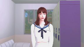 futanari student humiliates and fucks her friend hard in the toilet of the school (sims + anime hentai + sfm)