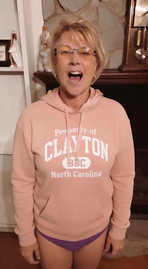 Woman in pink hoodie