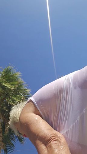 Fat Bimbo at the Pool