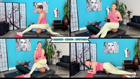 Squash - Crush - Smother - Goddess Rapture Punishes Her Lazy Gym Partner Squash-Smother, Face Sitting, Throat, Chest, and Stomach Sitting - She Uses Her Entire Body To Crush Him - UltraHD (MP4)