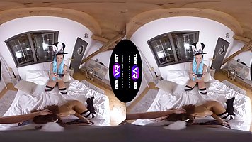 Lesbian fun gets ruined for Alyssa Reece and Melody Petite (POV)