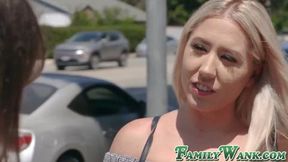 Blonde stepsis rides me as I enjoy brunette Liv Wilds' tasty pussy&#x270C;
