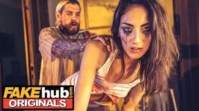 Hothub Originals - Hot Horror Movie goes wrong when real killer enters star actress dressing room
