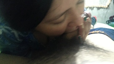 young latin student passes the exam with A for swallowing cum, real amateur.