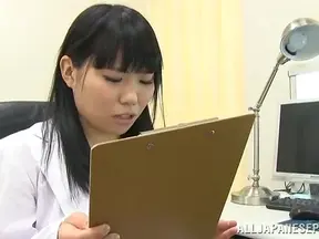 Uniformed Japanese Chick Spreads Wide for Thick Cock Riding Action