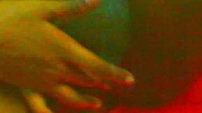 Saucy ebony webcam chick from Namibia fingers her black bald pussy