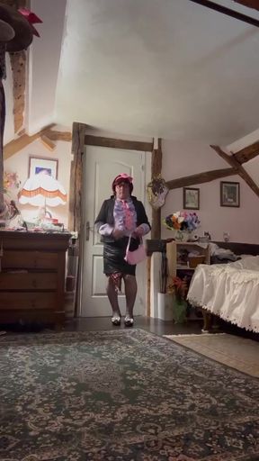 Dressed with a new black skirt for an evening