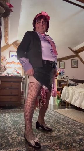 Dressed with a new black skirt for an evening