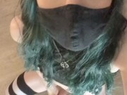 on my knees cumming and moaning