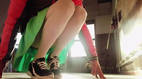 Young Transvestite in a Skirt, the Boy Is Very Cute.