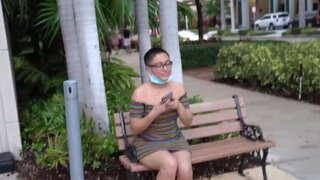Cute girl with short hair is taking on a massive penis