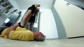 Danielle Trampling All Over His Body In Heels FLOOR CAM