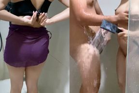 Seduced by My Stepmother's Sexiness Who Is Taking a Shower