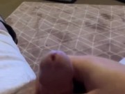 Fat guy with micropenis wanks off with explosive cumshot
