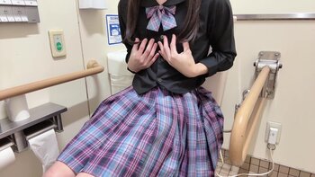 Mikan_crossdresser - Mikan's Kawaii Office Handjob: Japanese Cutie Strips Down in School Uniform