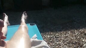 New Sunbathing Naked And Cumming --