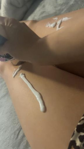 Lotion on thighs