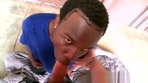Black gang member sucks white dick for money