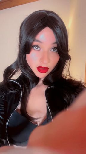 I see you even though you're very small and I start to touch you with my long nails