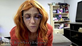 Big-titted Britney gets a deepthroat blowjob in the library