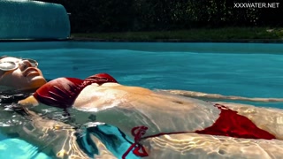 Perfect Latina babe by the pool and inside