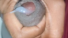 Three days cumm white sauce in bathroom