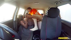 Ebony With Big Black Tits And Ass Fucking In A Learner Car