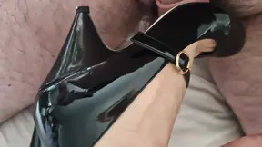 Wife caught getting a shoejob in her patent Mary Janes