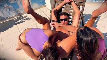 Rimming ass, depraved and dirty sex trio, they clean asses, mouths and suck each other's faces!!!