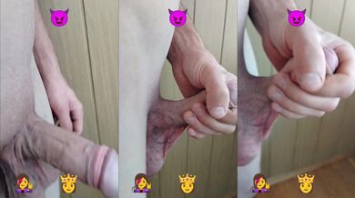 Russian girl takes big cock while masturbating alone
